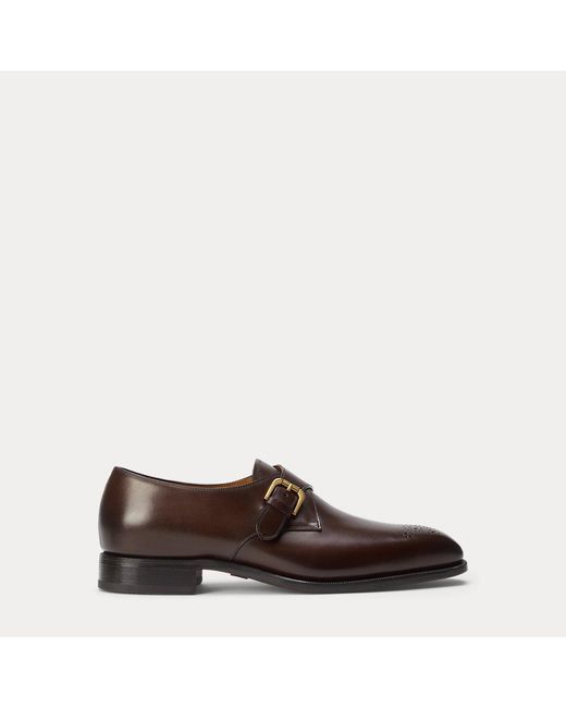 Ralph Lauren Purple Label Brown Darnell Calfskin Monk-strap Shoe for men