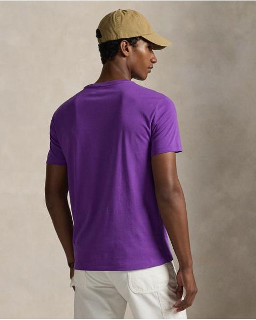 Polo Ralph Lauren Purple Custom Slim Fit Jersey Crewneck T-Shirt for men