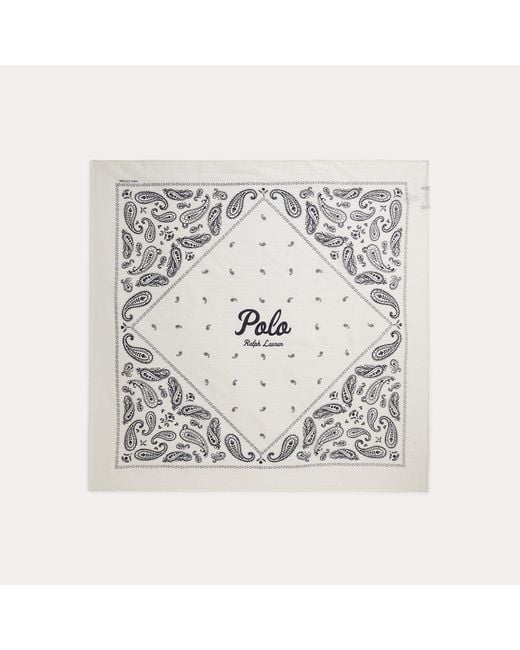 Polo Ralph Lauren Metallic Logo Paisley Cotton Bandanna