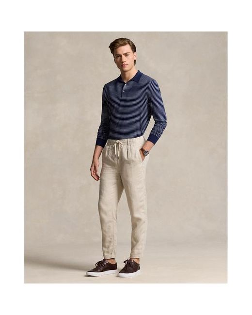 Pantaloni Prepster in lino Polo di Polo Ralph Lauren in Brown da Uomo