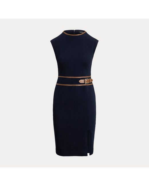 Abito con maniche ad aletta e fibbia di Ralph Lauren in Blue