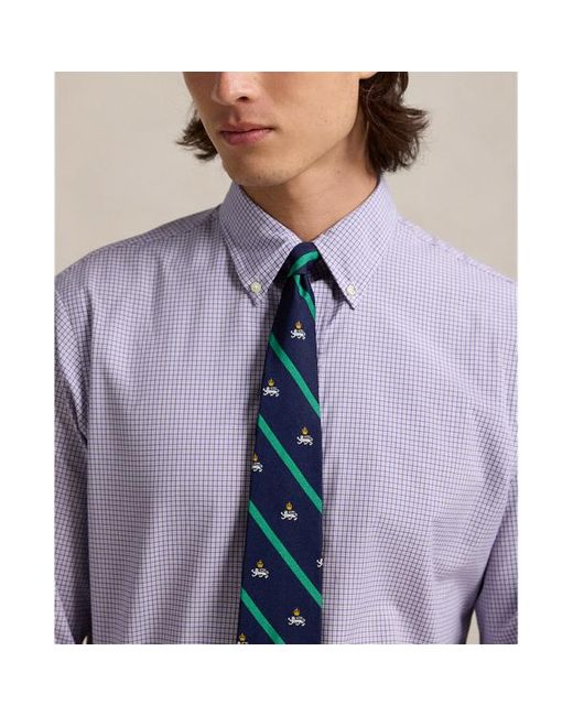 Polo Ralph Lauren Blue Classic Fit Checked Poplin Shirt for men