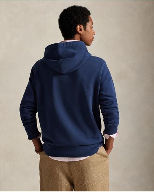 Polo Ralph Lauren Blue Loopback Fleece Hoodie for men