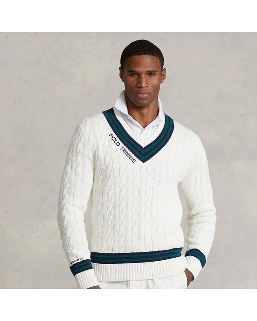 Ralph Lauren Cotton Wimbledon Cricket Jumper in White for Men Lyst