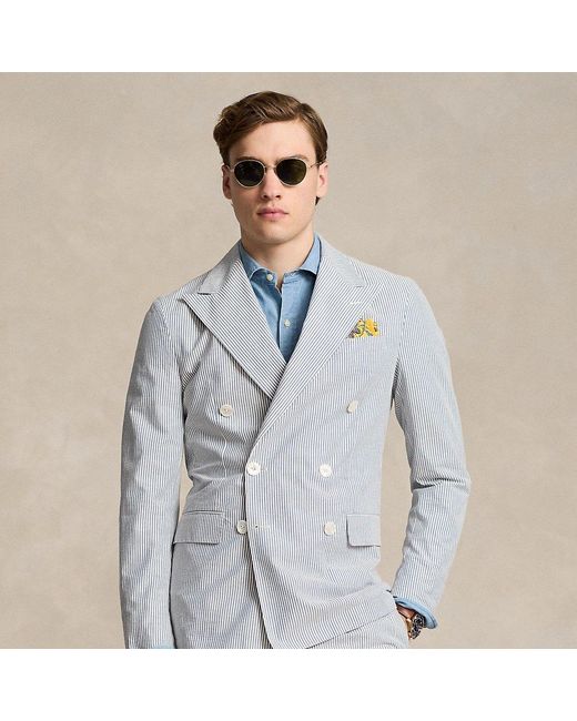 Ralph Lauren Blue Polo Soft Tailored Seersucker Jacket for men