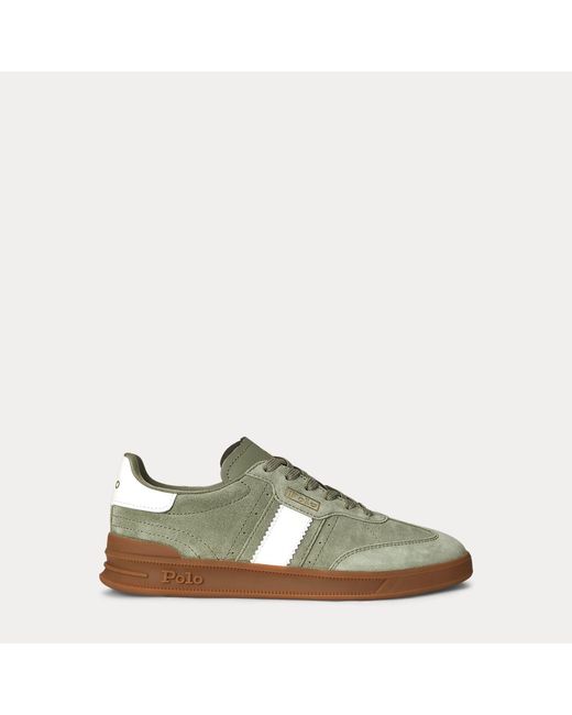 Polo Ralph Lauren Green Heritage Aera Suede Trainer