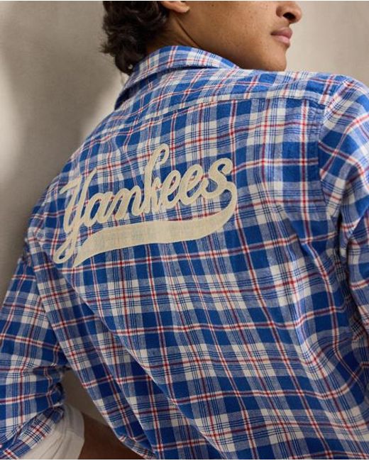 Polo Ralph Lauren Blue Polo Ralph Lauren Lauren Yankees Workshirt for men