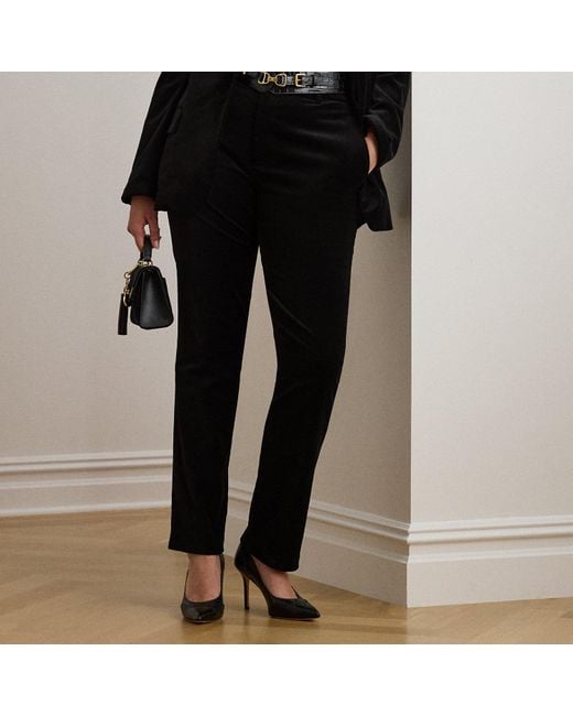 Taglie Plus - Pantaloni in velluto taglio corto di Ralph Lauren in Black