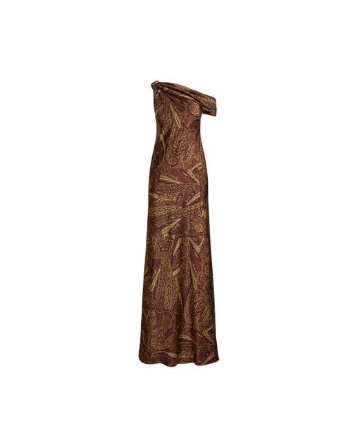 Abito a spalle scoperte con fibbia di Ralph Lauren in Brown