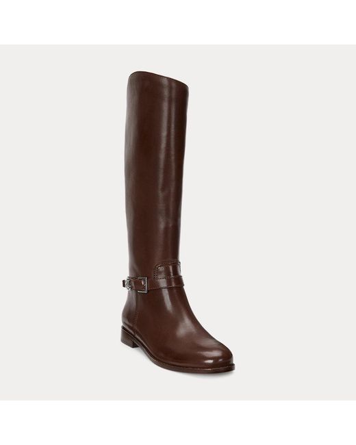 Lauren by Ralph Lauren Brown Brooke Burnished Leather Riding Boot
