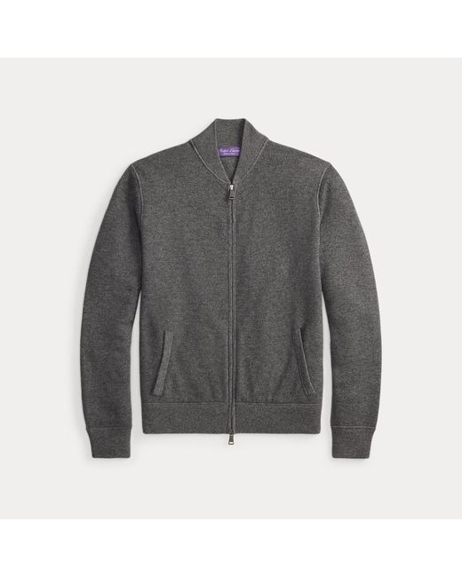 Ralph Lauren Brown Cashmere Full-Zip Jumper for men