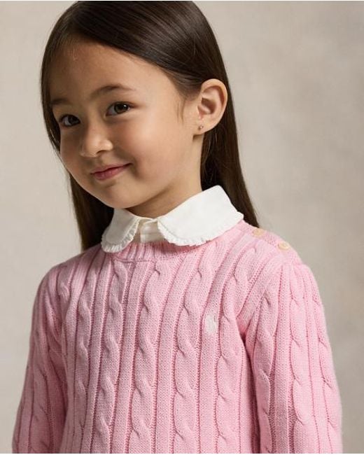 Ralph Lauren Pink Cable-Knit Cotton Jumper for men