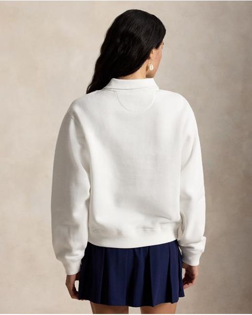 Polo Ralph Lauren Gray Wimbledon Fleece Polo Pullover