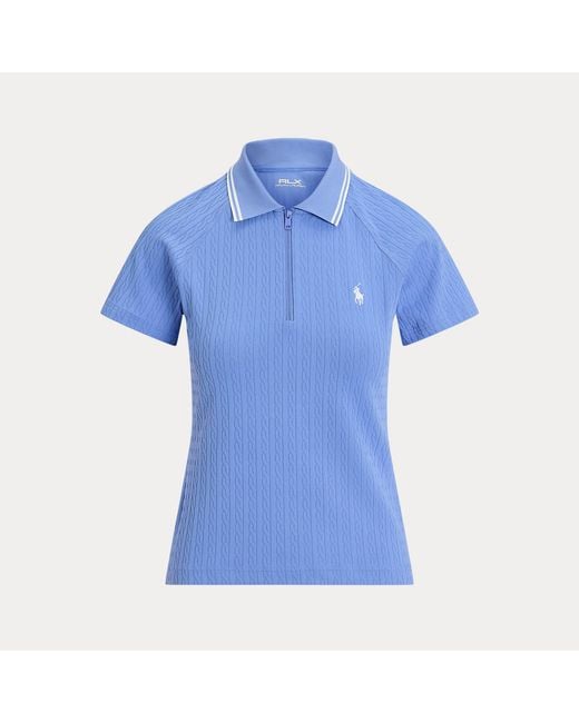 Polo De Jacquard Con Cremallera Corta Ralph Lauren de color Blue