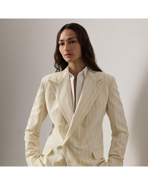 Ralph Lauren Natural Ramona Striped Wool Jacket