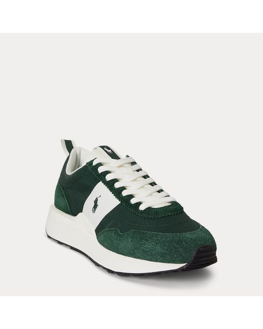 Polo Ralph Lauren Green Train 89 Suede And Oxford Trainer for men