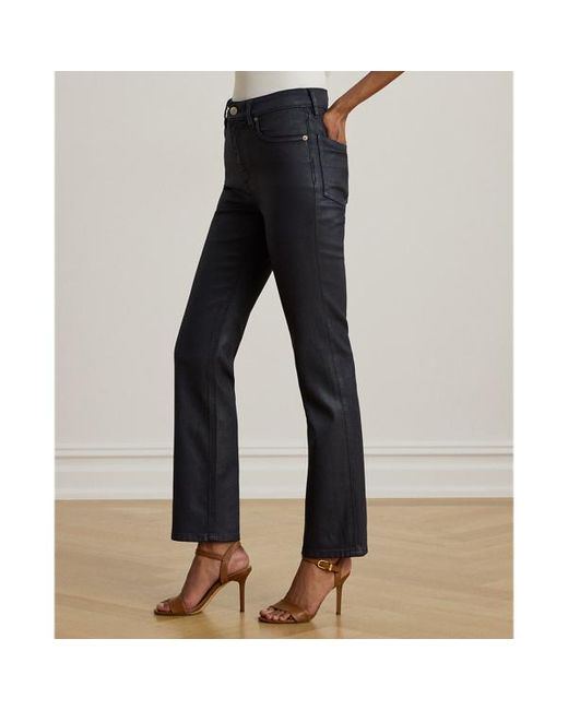 Jeans dritti a vita alta cerati di Ralph Lauren in Black