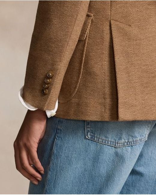Polo Ralph Lauren Brown Wool-Cotton Herringbone Jacket