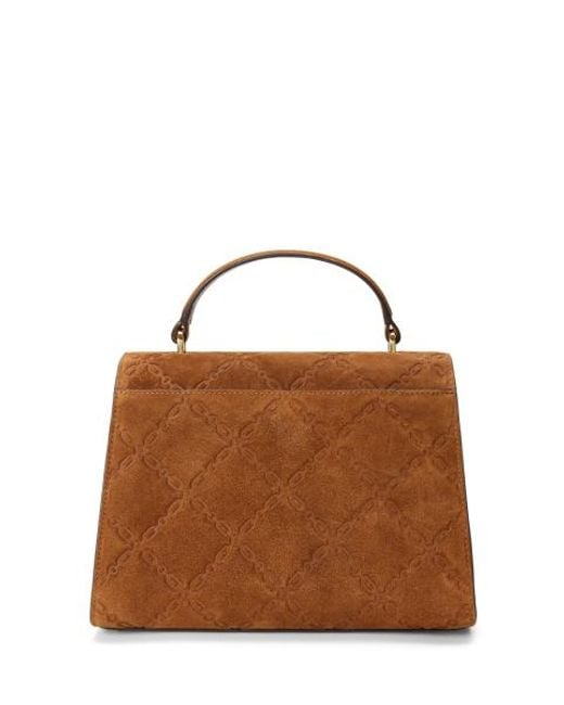 Sacoche Farrah Moyenne En Daim Gaufré Ralph Lauren en coloris Brown