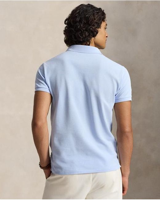 Polo Ralph Lauren Blue The Iconic Custom Slim Fit Mesh Polo for men
