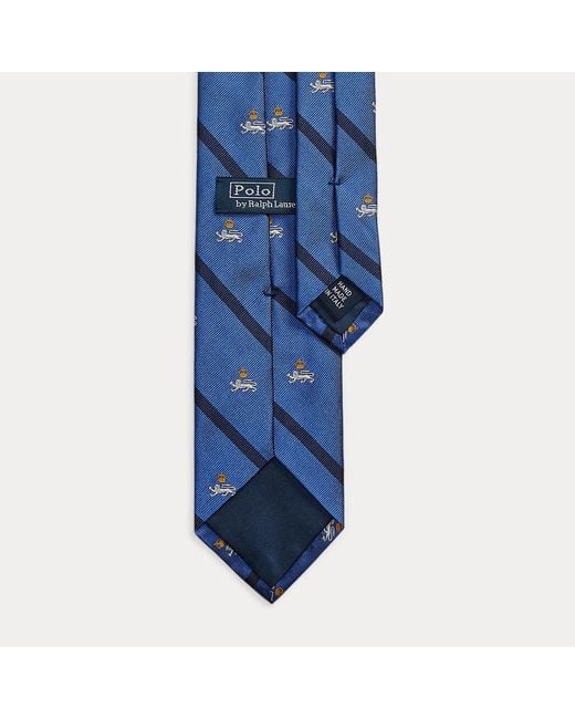 Cravatta Club in reps di seta a righe di Polo Ralph Lauren in Blue da Uomo