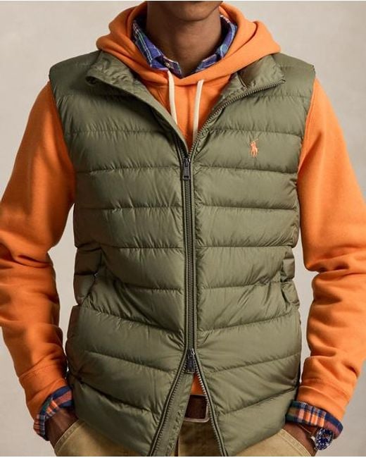 Polo Ralph Lauren Green The Colden Packable Down Gilet for men