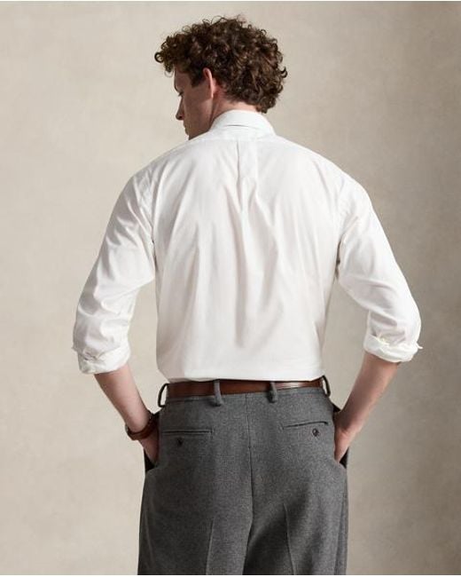 Polo Ralph Lauren White Custom Fit Stretch Oxford Shirt for men