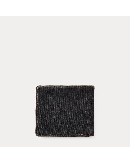 RRL Black Denim Billfold for men