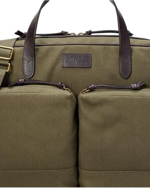 Bolsa De Viaje De Loneta Y Piel Polo Ralph Lauren de hombre de color Green