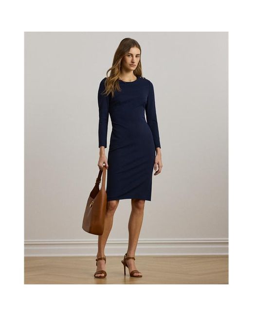 Abito in ponte con maniche a tre quarti di Ralph Lauren in Blue