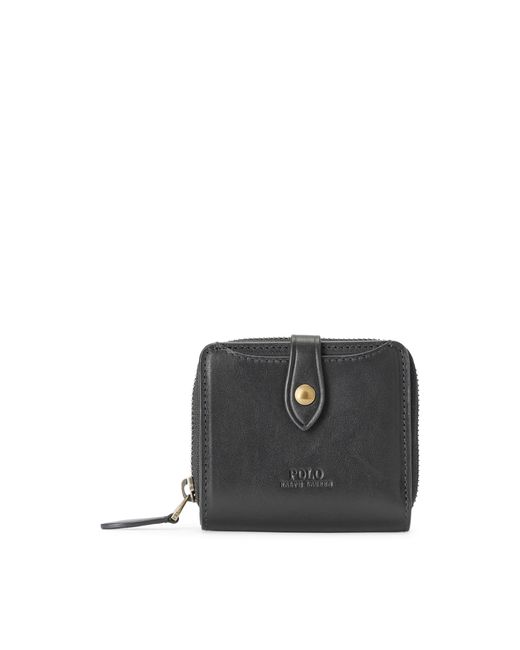 Polo Ralph Lauren Vachetta Leather Compact Wallet in Black Lyst