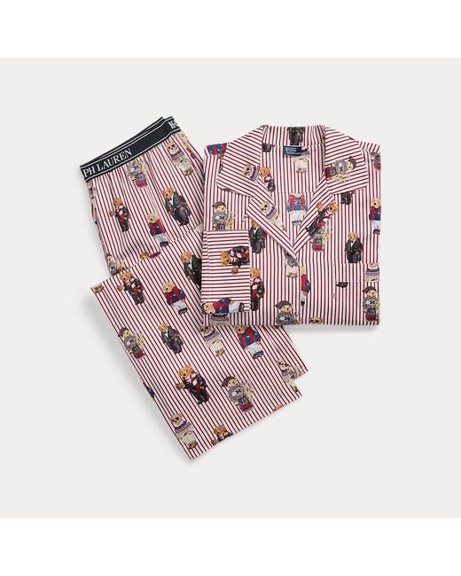 Polo Ralph Lauren Katoenen Set Met Polo Bear En Lange Mouw in het Pink