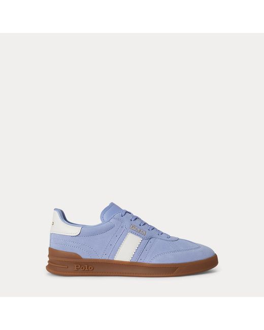 Ralph Lauren Blue Heritage Aera Suede Trainer