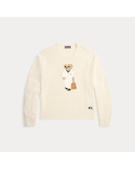 Ralph Lauren Natural Polo Bear Silk-Linen Jumper for men