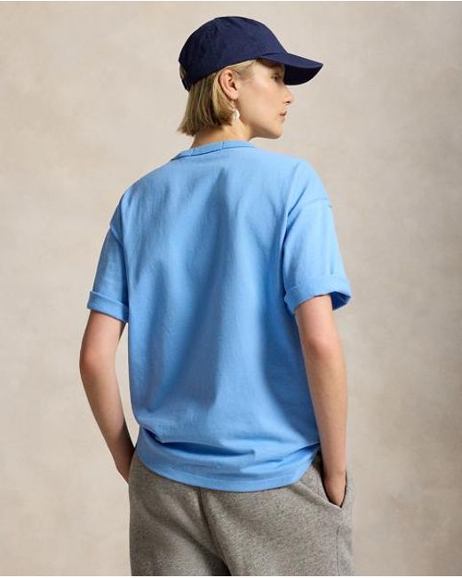 Polo Ralph Lauren Blue Relaxed Fit Polo Sport Jersey T-Shirt for men