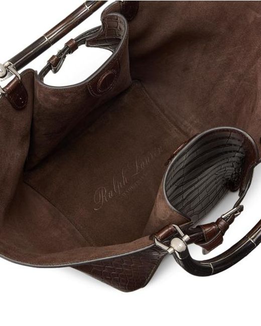 Ralph Lauren Brown The Ralph Lauren Caiman Tote