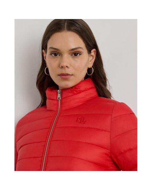 Giubbotto imbottito con collo a imbuto di Ralph Lauren in Red
