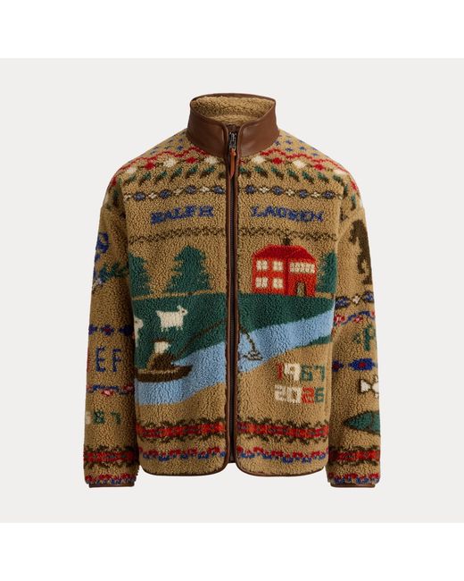 Polo Ralph Lauren Green Scenic Pile Fleece Jacket for men