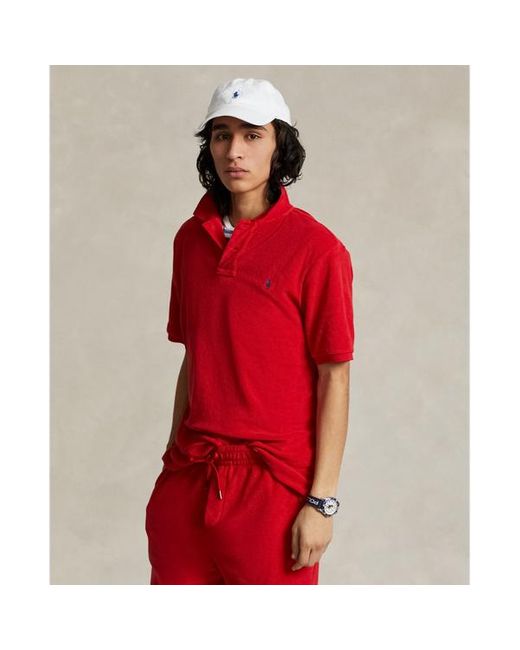 Polo in spugna Classic-Fit di Ralph Lauren in Red da Uomo