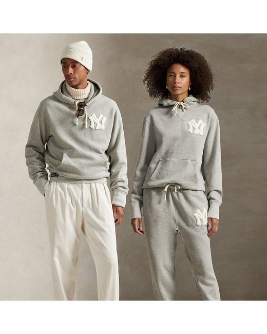 Polo Ralph Lauren Gray Polo Ralph Lauren Lauren Yankees Hoodie for men