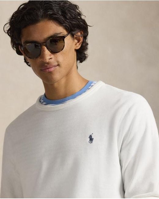 Polo Ralph Lauren White French Terry Sweatshirt for men