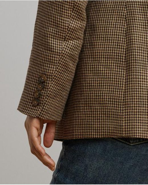 Ralph Lauren Green Zweireihiger Hahnentritt-Blazer