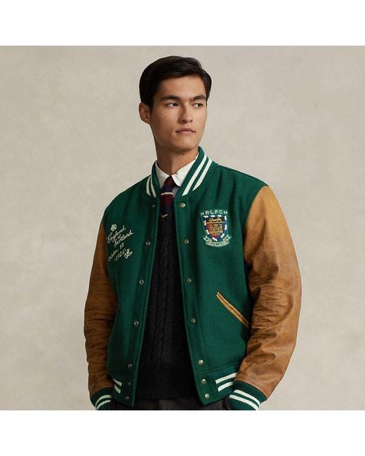 Ralph Lauren Varsity-inspired Jacket in Green for Men | Lyst
