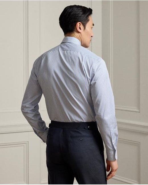 Ralph Lauren Blue Striped Twill Shirt for men