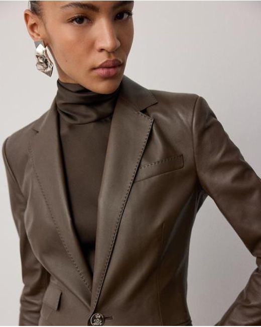 Ralph Lauren Brown Parker Lambskin Jacket