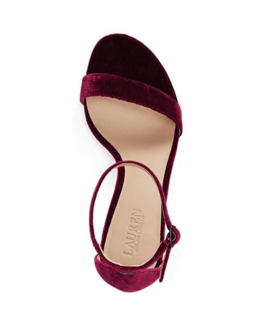 Ralph Lauren Red Sandale Allie Aus Samt