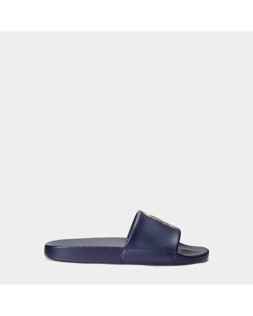 Polo Ralph Lauren Blue Polo Bear Slide for men