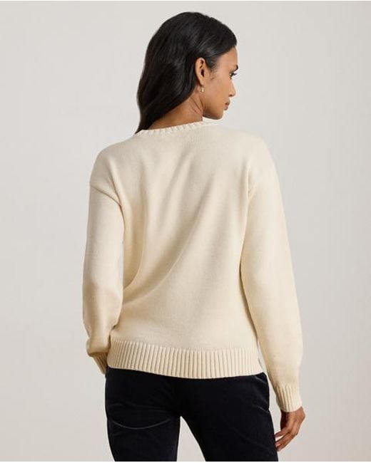 Ralph Lauren Natural Strickpullover Mit Golden Retriever