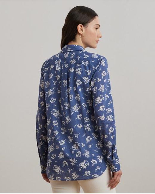 Ralph Lauren Classic Fit Katoenen Voile Overhemd in het Blue