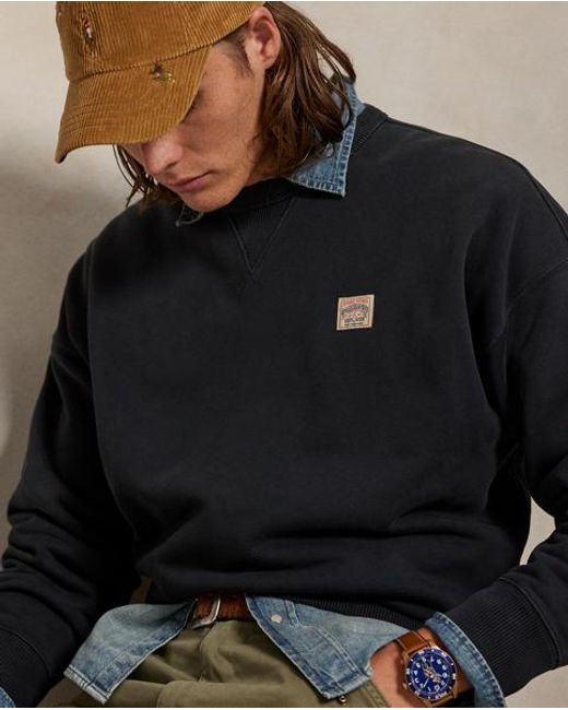Polo Ralph Lauren Blue Relaxed Fit Loopback Fleece Sweatshirt for men